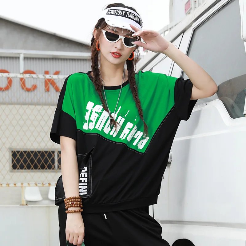 

Max LuLu 2021 British New Design Summer Women Spliced Tops Female Red Black Short Sleeve Tshirts Ladies Casual Punk Style Tee