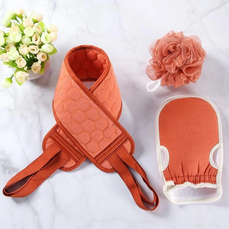 Комплект из 3 предметов Для ванной скруббер куски обратно банные махровые