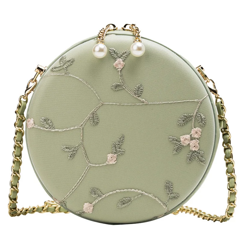

New Lace Chain Women's Shoulder Bag Fashion Crossbody Small round Bag