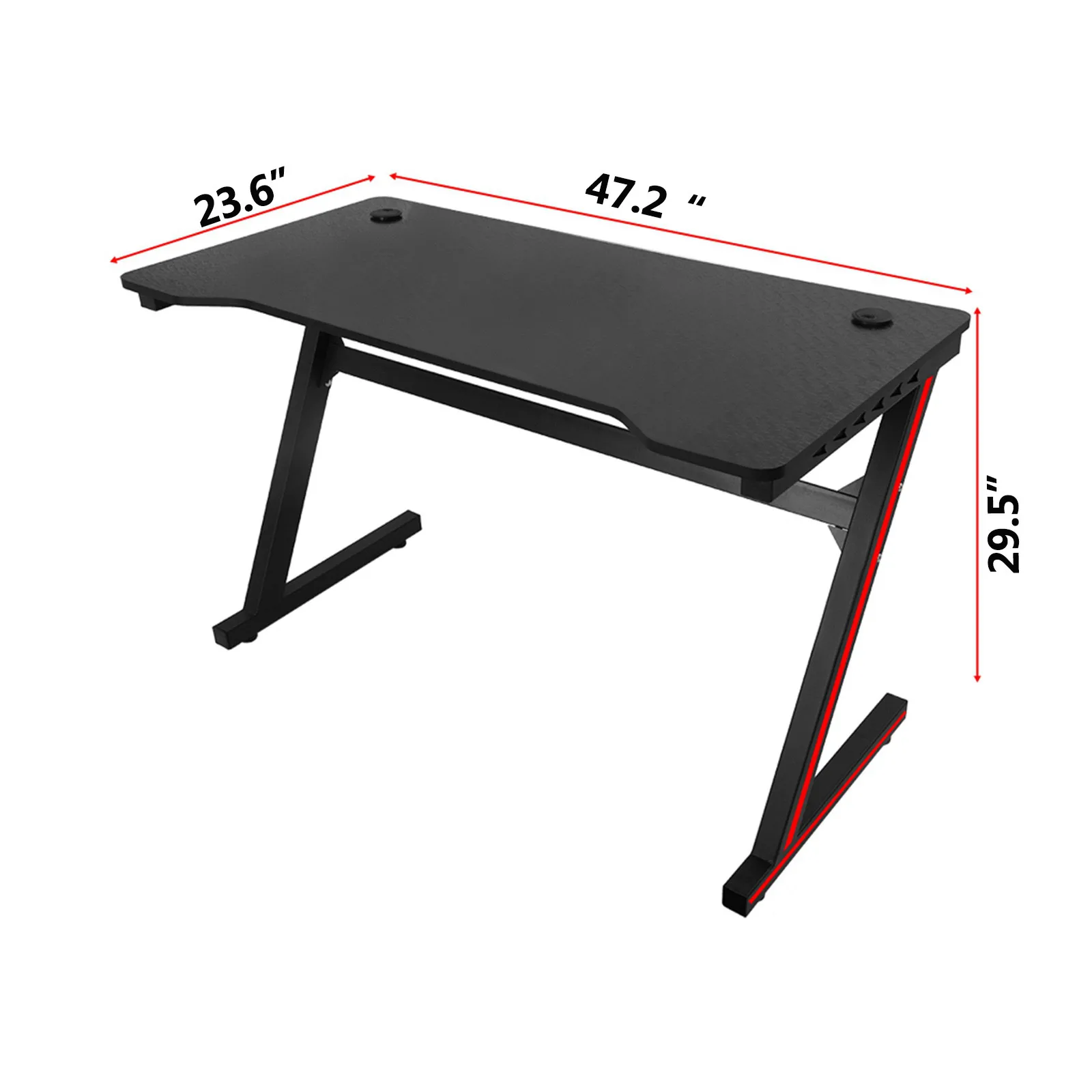 

Ergonomic 47'' Gaming Desk Table With LED Light Gamer Desk Z-Shaped E-sports Computer Desktop Table Home Office Desk[US-Stock]