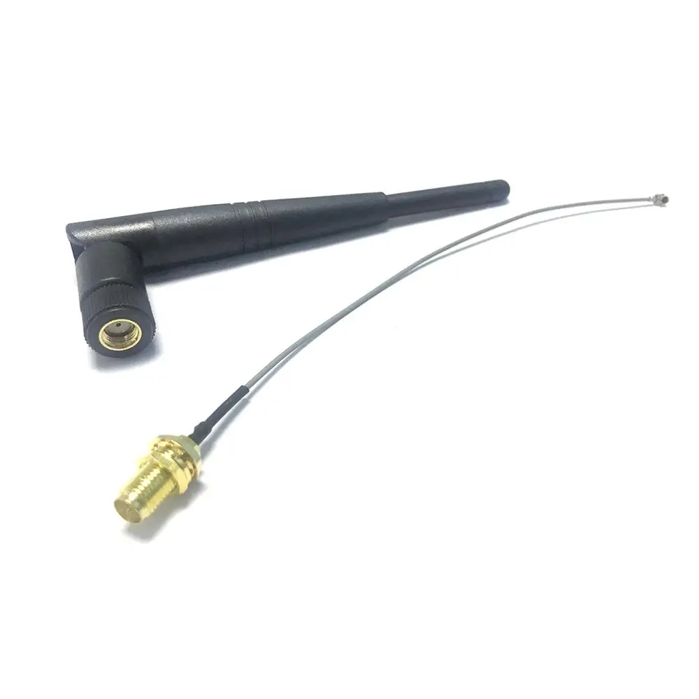 

2.4Ghz 3dbi Omni Wifi Antenna RP-SMA Connector Wireless Adapter + RP-SMA Female to u.fl/IPX Cable 15CM Long