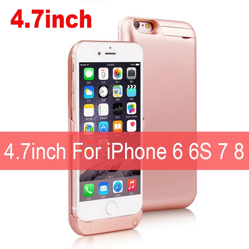ROSY GOLD I6 6S 7 8 Чехол для аккумулятора 10000 мАч для iPhone 6 s 6s, внешний аккумулятор, чехол для зарядки для iPhone 6 6s Plus, чехол для зарядного устройства - Цвет: ROSY GOLD I6 6S 7 8