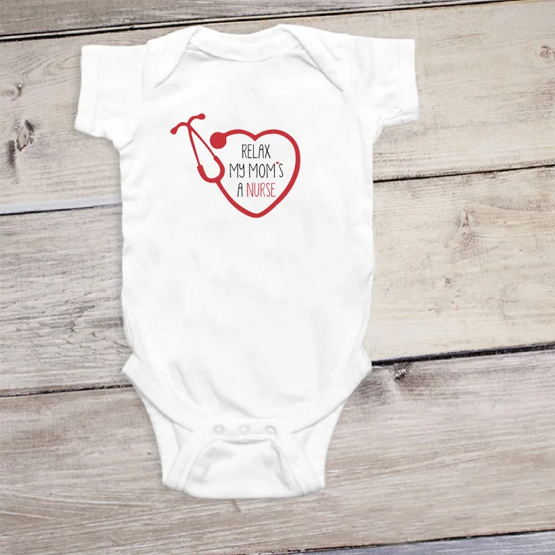 Расслабиться My Mom's медсестра печатных забавные от Carter's, детский костюмчик, хлопок короткий рукав детское боди, комбинации для младенцев, для маленьких мальчиков и девочек Детские боди