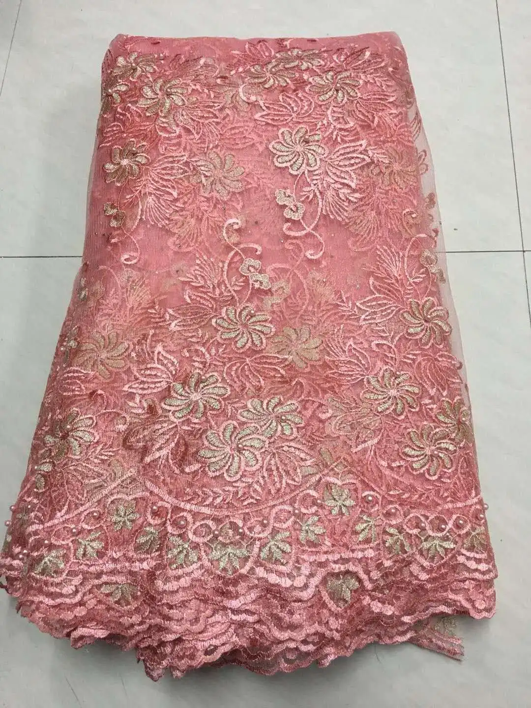 Кружевная ткань в африканском стиле кружевная зеленого цвета высокое качество