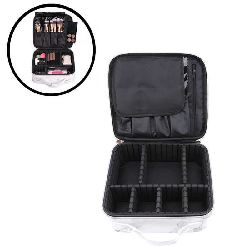 

Large Capacity Storage Bag Marble Pattern Cosmetic Bag Multi-function Portable Travel Wash Bag Tattoo Manicure Toolbox