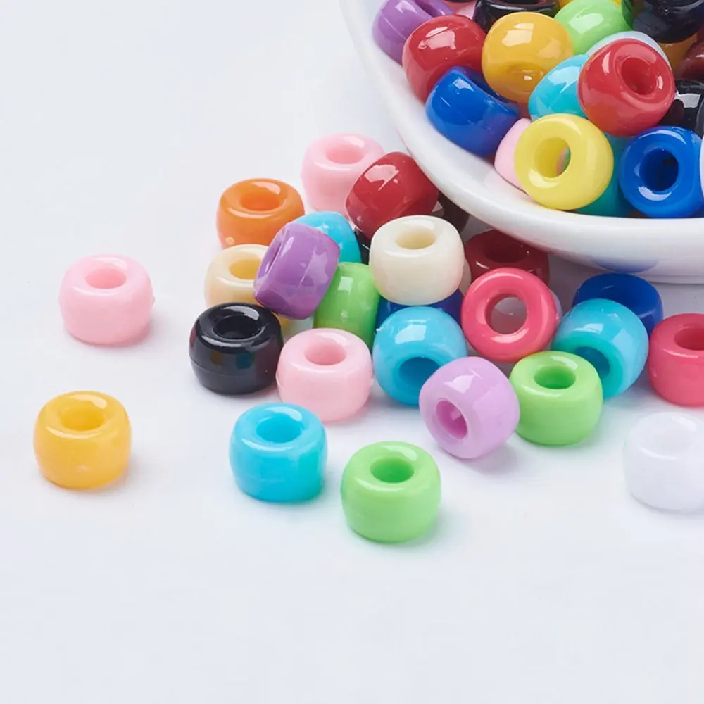 Баррель Непрозрачные Акриловые европейские бусины для изготовления ювелирных