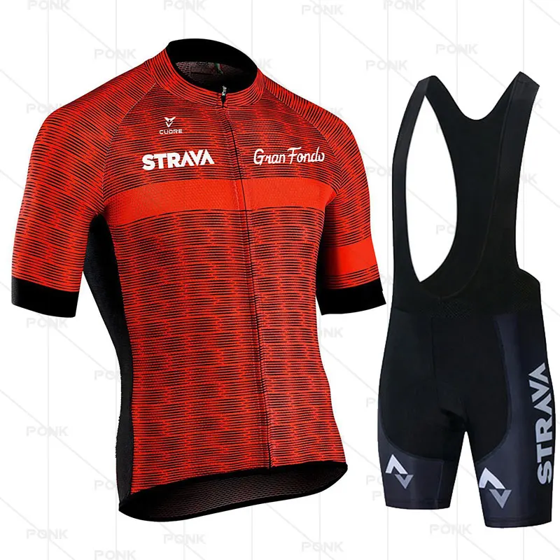 

Новинка 2021, летний комплект из джерси STRAVA с коротким рукавом для велоспорта, одежда для велоспорта, профессиональная одежда для горного вел...