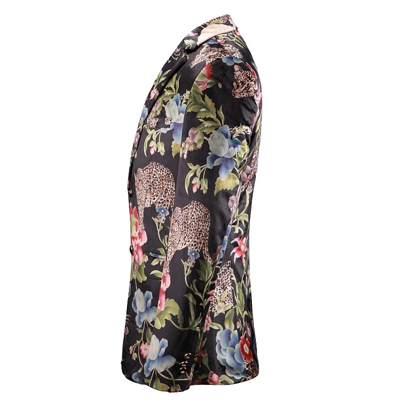 Shenrun мужской блейзер с цветочным рисунком модный леопардовый узор повседневные