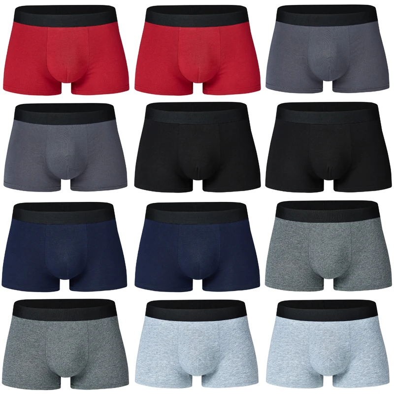 10 шт. мужские трусы боксеры мужское нижнее белье хлопковые дышащие Однотонные