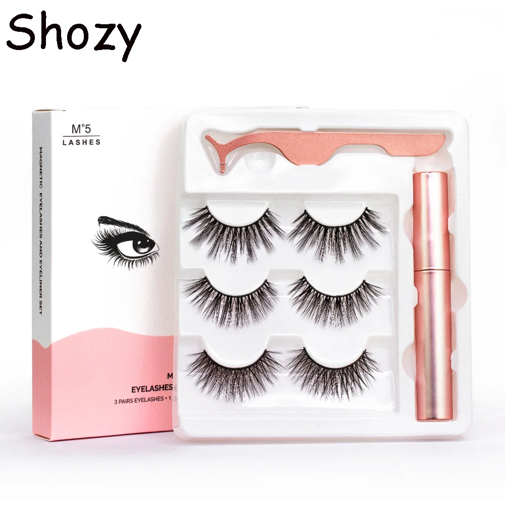 Подводка для глаз Магнитная Водонепроницаемая Shozy 3 пары смешанных накладных