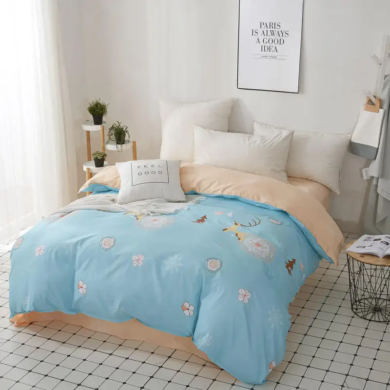 Классический дизайн в полоску Синий принт простой пододеяльник постельные