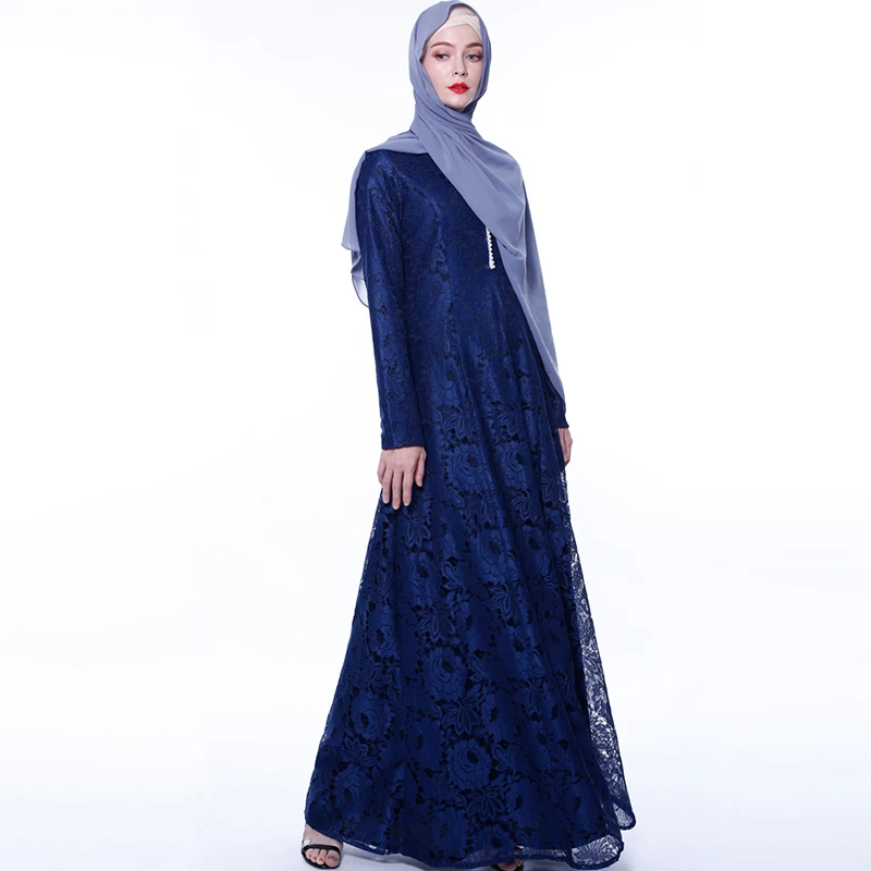 Vestidos Arabe абайя Турция исламский хиджаб длинное мусульманское кружевное платье