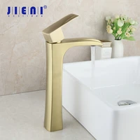 jieni luxury brushed golden bathroom basin faucet high style deck mounted wash basin sink faucets mixer tap