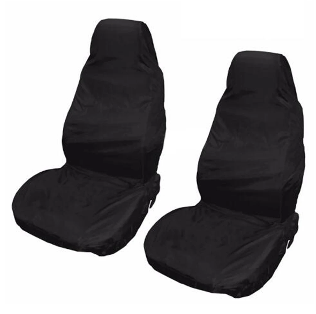 

2 шт. универсальные водонепроницаемые нейлоновые Защитные чехлы для переднего сиденья автомобиля черные чехлы