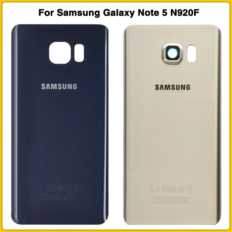 Чехол для задней крышки корпуса note5 для samsung Galaxy Note 5 N920 N920F с объективом, крышка для батареи, задняя крышка, замена стекла
