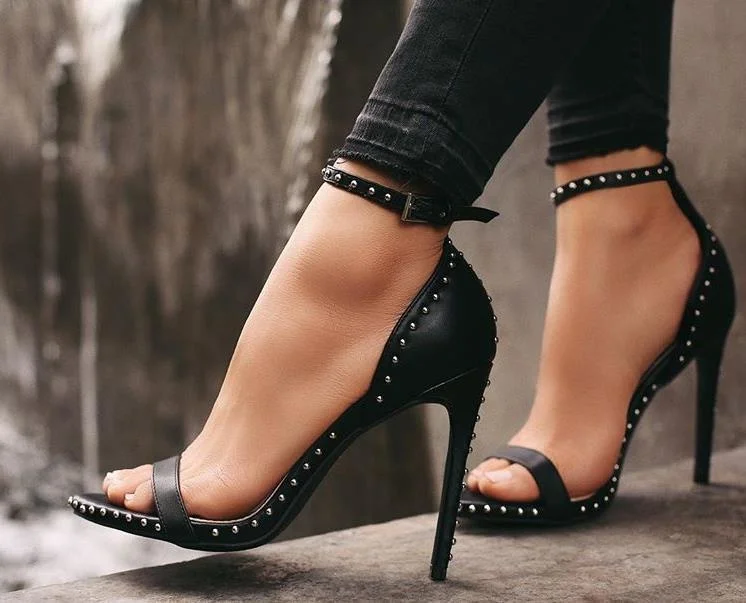 

Size 35-42 women's shoes rivet super high heel sandals