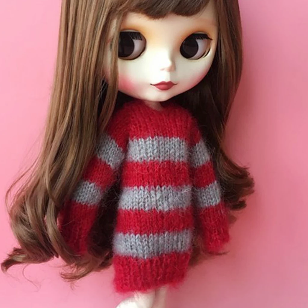 1/6 весы Полосатый Свитер оверсайз для 27 см Obitsu Blythe Licca-Chan куклы Momoko 12 дюймов |