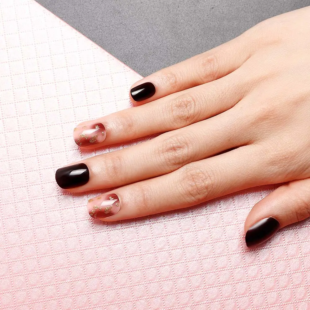 24 шт. накладные ногти длинные квадратные съемные с полным покрытием клейкой