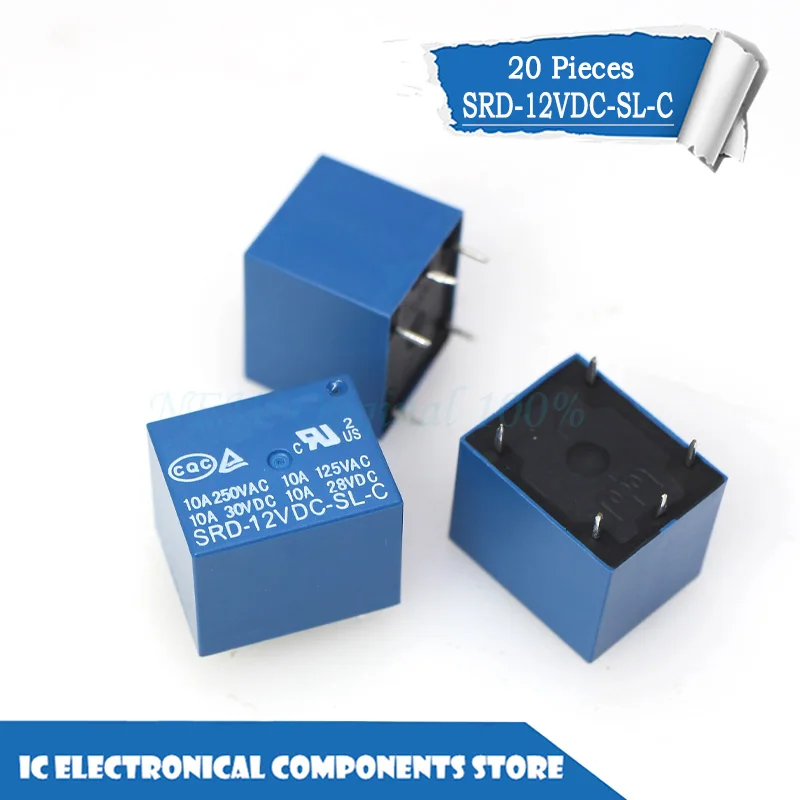 

New original SRD-12VDC-SL-C 12V DC 5V 12V 24V 48V 10A 250VAC 5PIN 20pcs/lot
