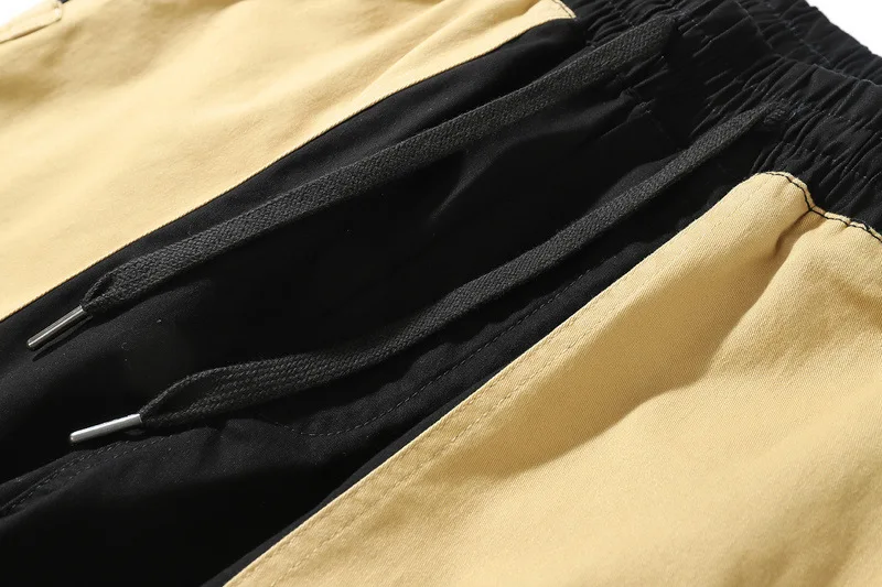 

IEFB Contrast Color Patchwork Causal Men's Pants Fashion Men's Overalls Pants 2021 New Loose Straight Drawstring Trousers 9Y7298