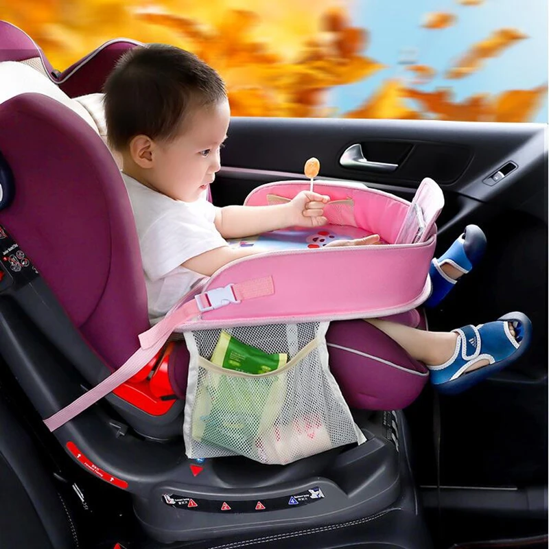 Baby Portable Stroller Feeding Mobile Table Waterproof Multi-function Storage and Eating Plate Toddlers Car Painting Trays | Мать и