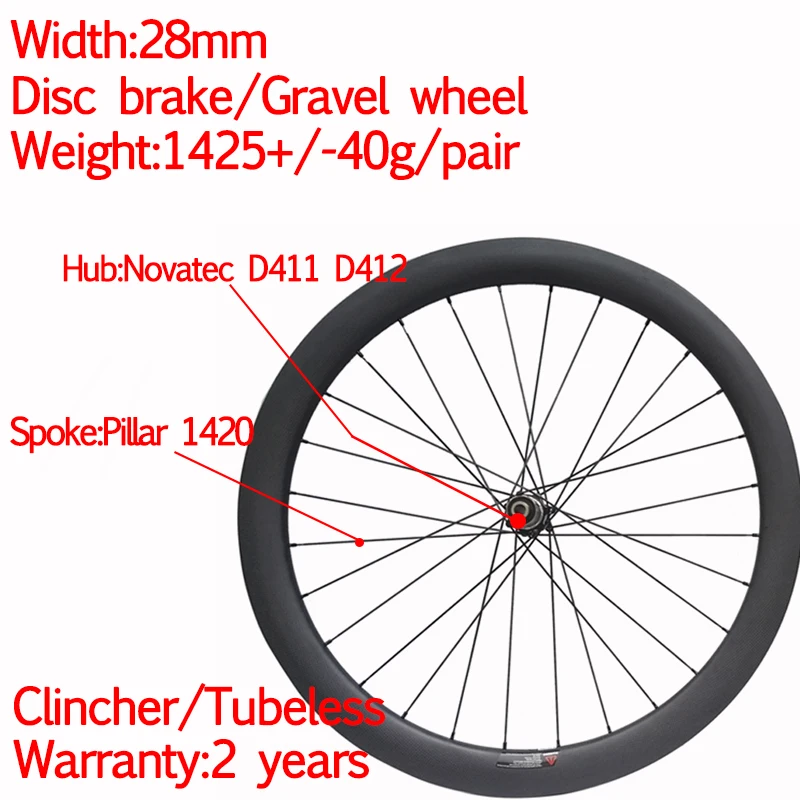 Сверхлегкая ширина 28 мм углеродный велосипедный диск гравий колесо 50 с