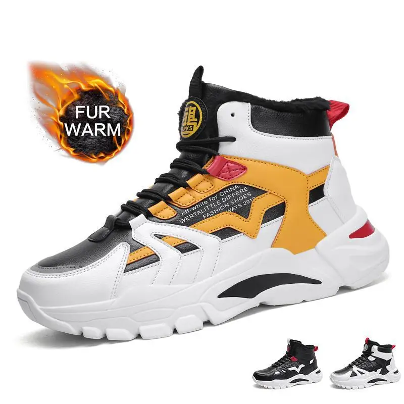 

winter Snow Boots Men Trend Casual High Top Shoes Male Outdoor Chunky Sneakers Men Classic Sport Basketball Shoes Sneakers