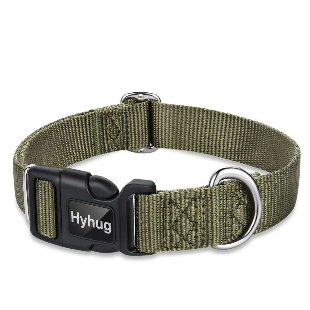 Классический классический ошейник Hyhug для домашних животных, регулируемое скольжение Triglide может прикрепить Именную Бирку, для больших для средних и мелких собак