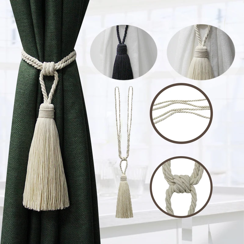 

1Pc Tassel Curtain Tieback Home Decoration Handmade Curtain Holder Buckle Rope Hanging Ball Tassels Accessories Curtain Tie