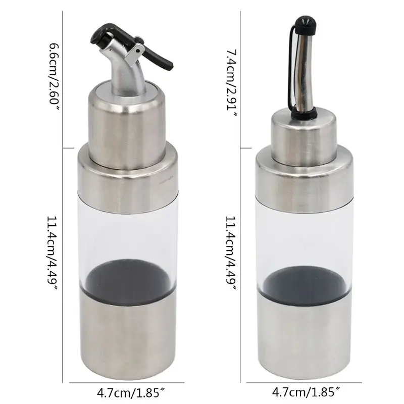 

150ml Stainless Steel Oil Bottle Dispenser Leak-proof Soy Sauce Vinegar Container Kitchen Cooking Tool