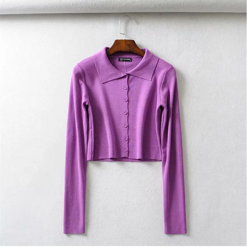 Вязаный белый черный Укороченный кардиган свитер для женщин весна-осень