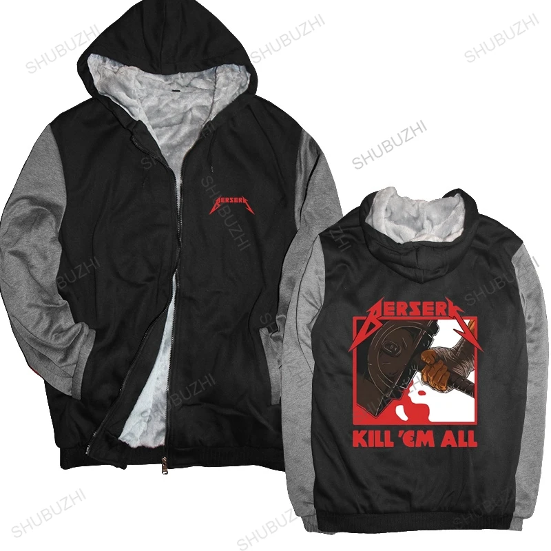 

Japanese Anime Berserk Graphics Print pullover SSpring winter Unisex Hipster Black hoodie Male Retro Style hoodie