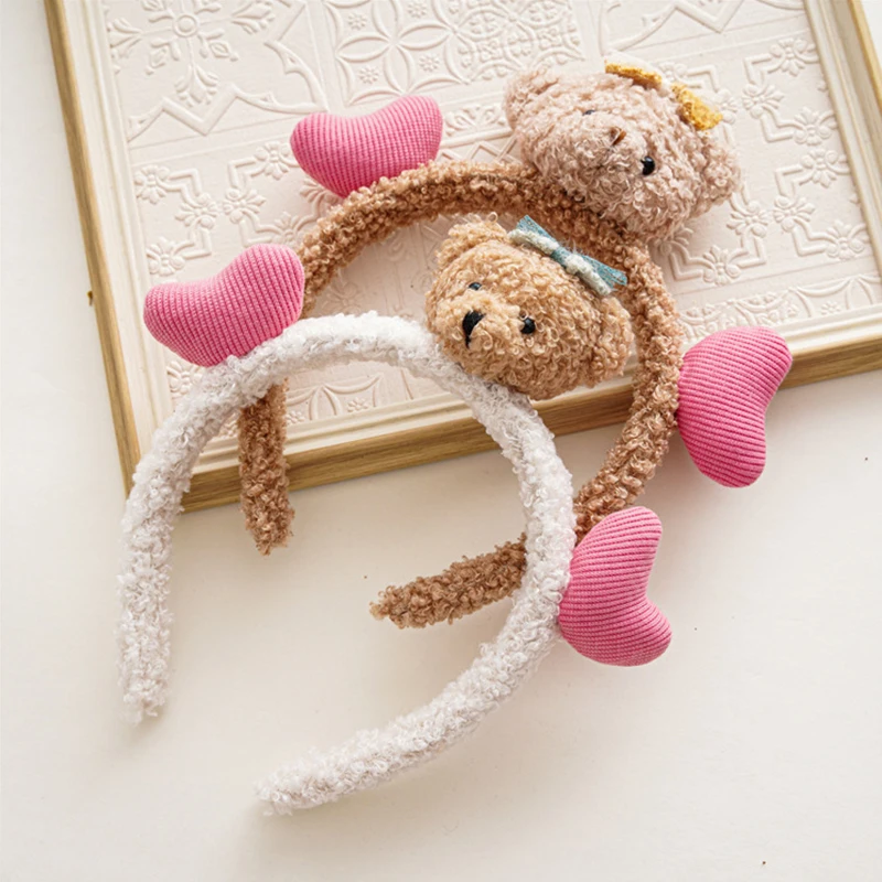 

Повязка на голову с милым медведем, ободок с рисунками из мультфильмов, обруч для мытья лица, корейский головной убор, женские модные аксесс...