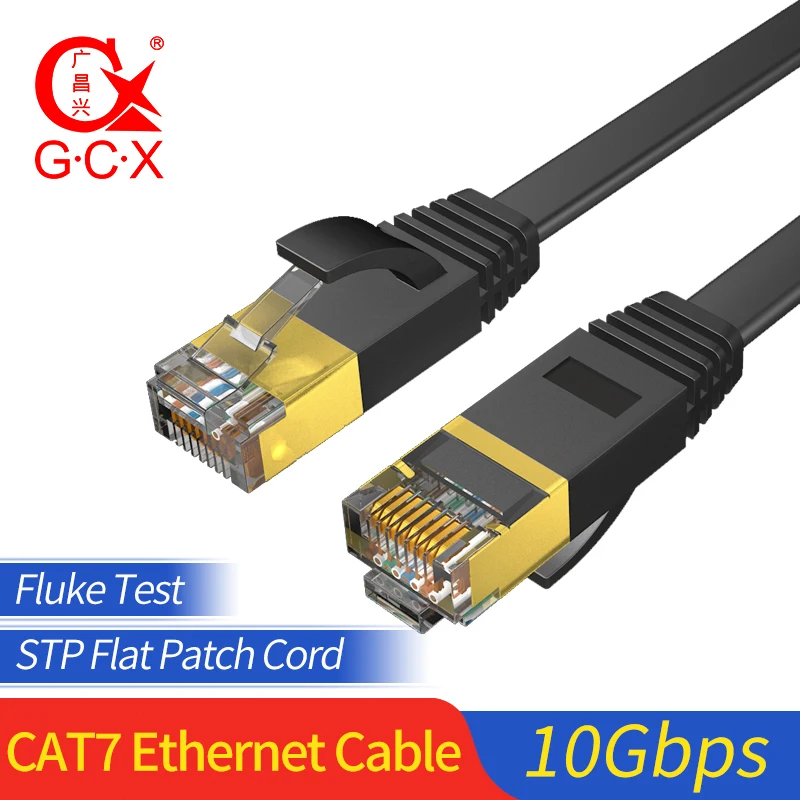 Кабель Ethernet GCX 10 Гбит/с Cat7 STP 8P8C плоский соединительный кабель RJ45 Интернет-сеть