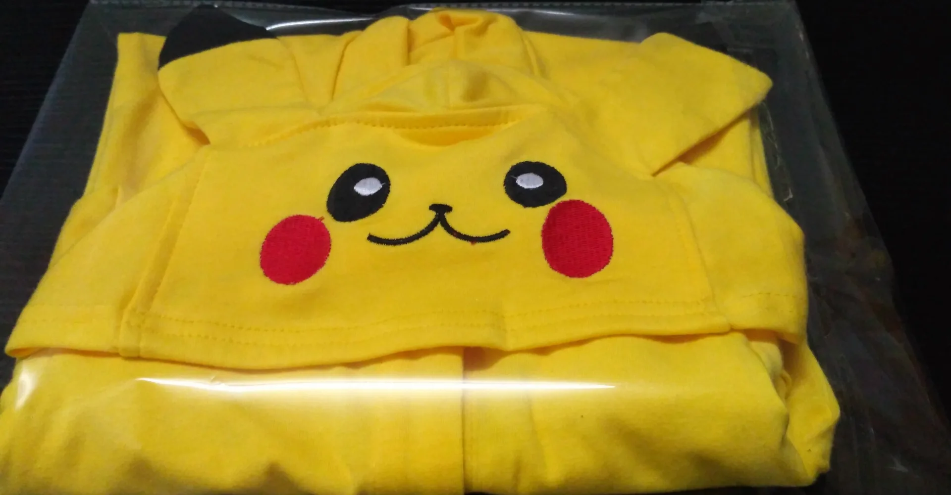 Желтый Милый Пикачу Детский костюм на Хэллоуин с капюшоном и ушками хлопковая