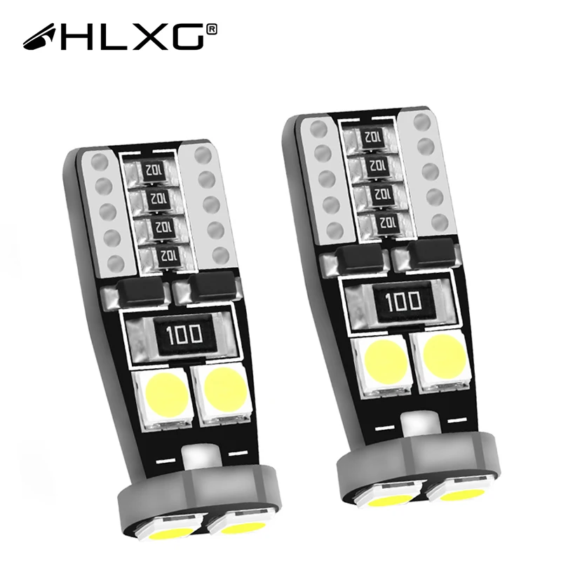 HLXG 2X Автомобильный светодиодный лампы T10 W5W сигнальный светильник супер яркий