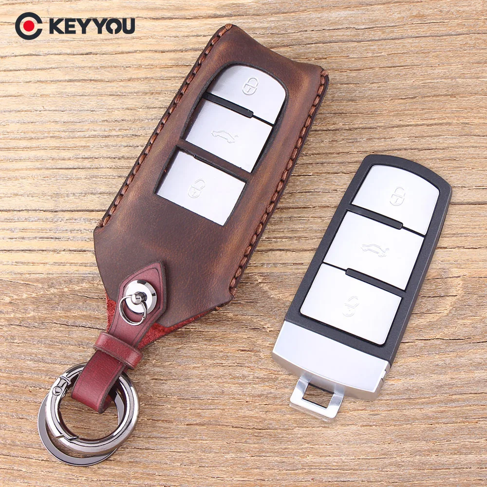 Кожаный чехол для ключей KEYYOU Volkswagen CC Passat B6 B7 Maogotan R36 B7L автомобильные аксессуары vw