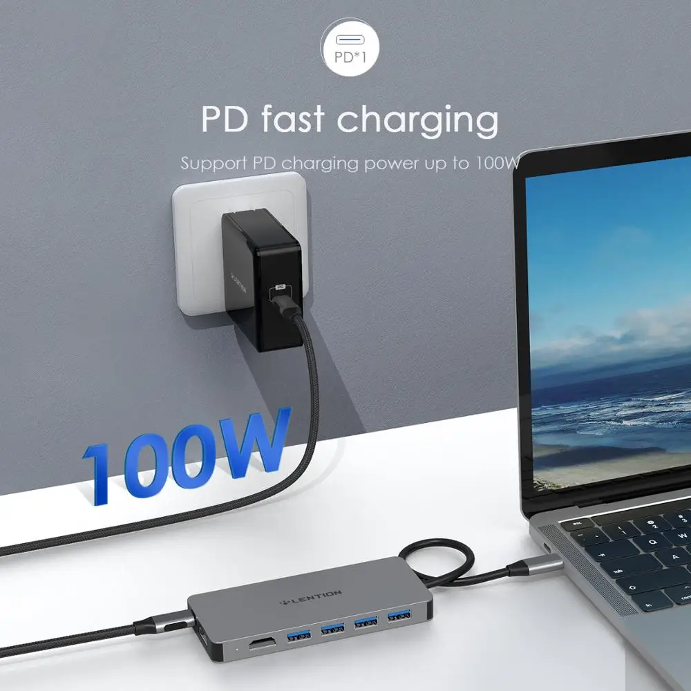 

USB Docking Station For Samsung S20 S10 Dex Pad Dock Station USB-C to 2 HDMI Dual 4K USB 3.0 USB C PD Adapter