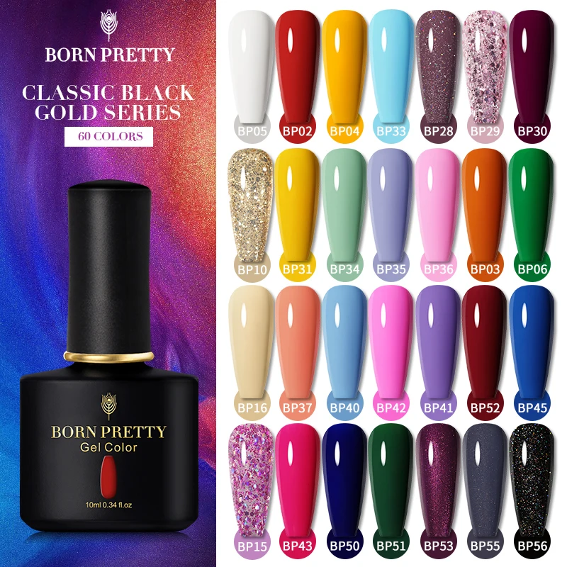 

BORN PRETTY 105Colors Nail Gel Polish 10ml Semi Permanent Vernish Gellack Need Top Coat Soak Off Nail Art UV LED Gel Varnish