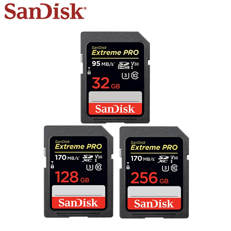 SanDisk Extreme Pro высокоскоростная карта памяти SD 32 ГБ SDHC Max 95 МБ/с./с U3 V30 C10 64 128 флеш SDXC 170