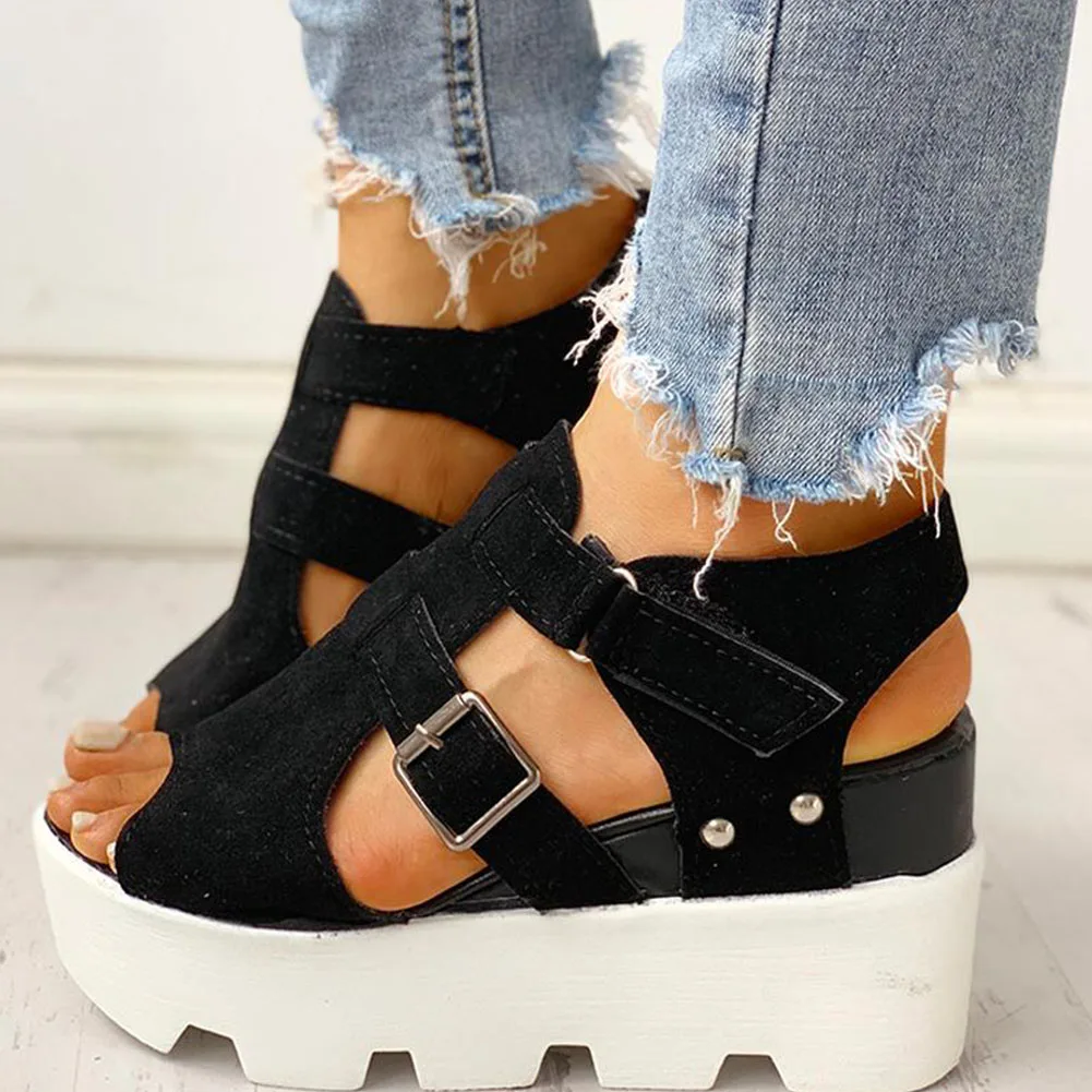 

2021 Fashion Summer Platform Wedge High Heels Casual Comfortable Light Leisure Shoes Woman Sandals Women Shoes