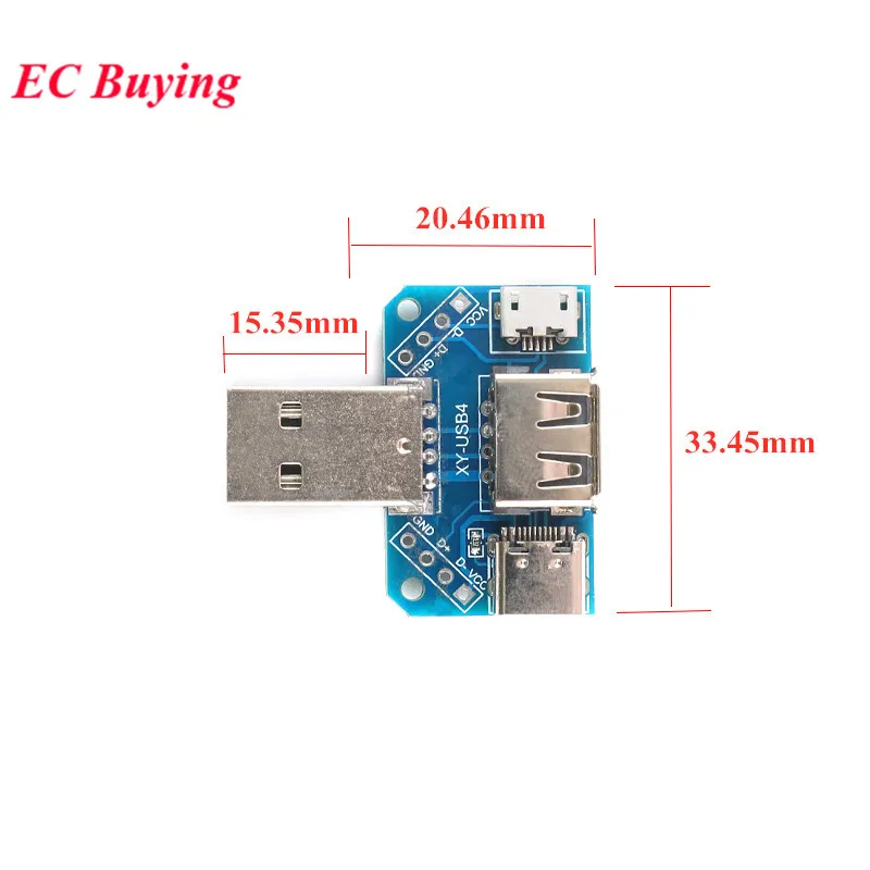 1 шт. Мини Micro Female Male USB to DIP адаптер плата Разъем конвертер 4P 5P 2,54 мм 3 4USB адаптер пластина печатная плата для Arduino