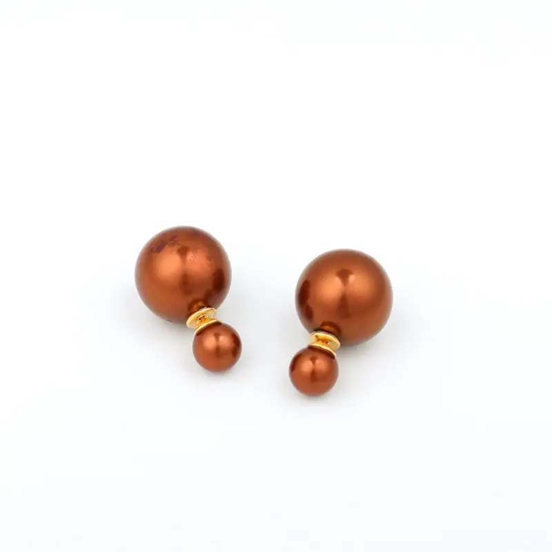 Модные серьги гвоздики из нержавеющей стали и акрила золотые кофейные черные