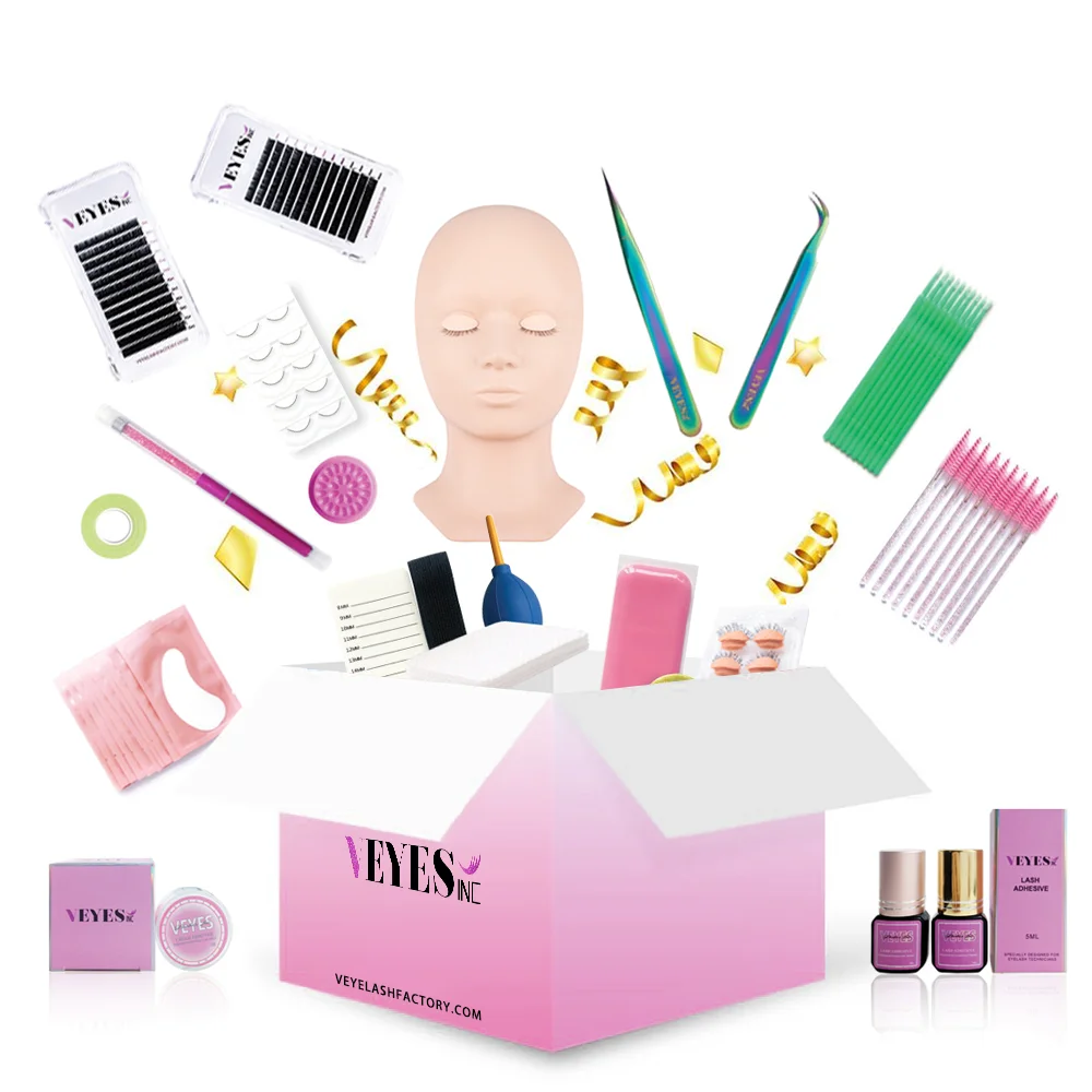 Набор для обучения наращиванию накладных ресниц Учебная модель манекен накладки