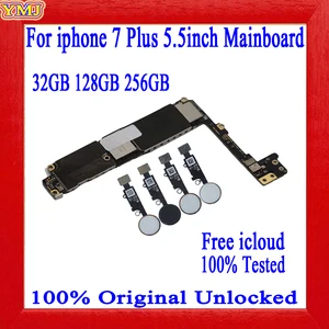 Материнская плата 32 ГБ, 128 ГБ, 256 ГБ для iphone 7 Plus 5,5 дюйма сбез Touch ID, оригинальная разблокированная Бесплатная логическая плата icloud, тест 100%, хорошая работа