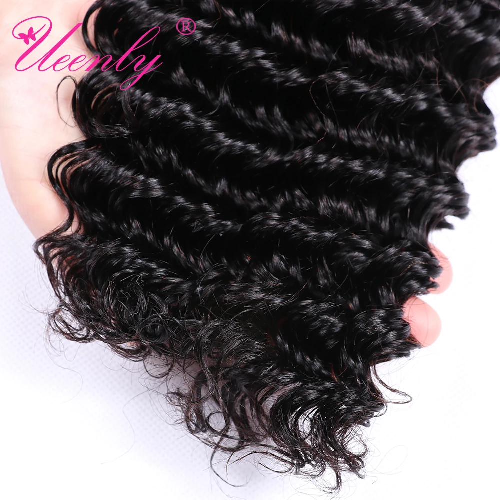 Uesly бразильские пучки волос плетение Remy 3/4 Пучки глубокая волна 100% человеческие