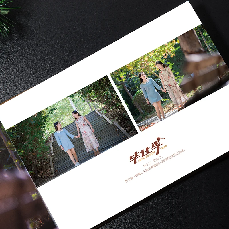 Leather Photo Book Custom Album Production College Students Gathered Commemoration DIY Manual Photo Gallery Scrapbook Paper