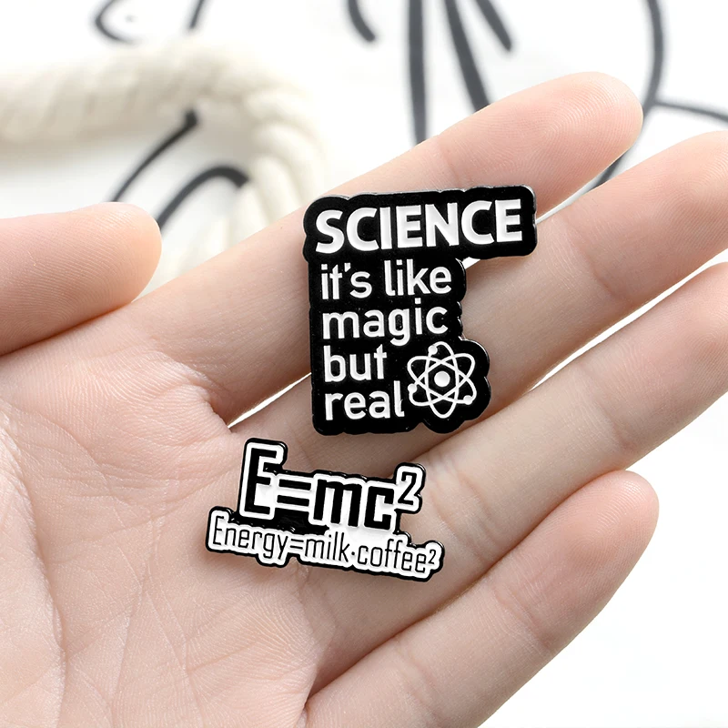Fun Phrases Enamel Lapel Pins Scientific formula Brooches Badges Knowledge Fashion Jewelry for Friends Wholesale | Украшения и