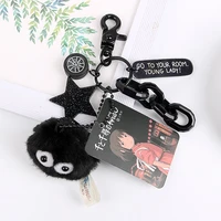 anime black coal elf keychain fur ball decoration cartoon listing trend schoolbag backpack ornaments men women car key key ring