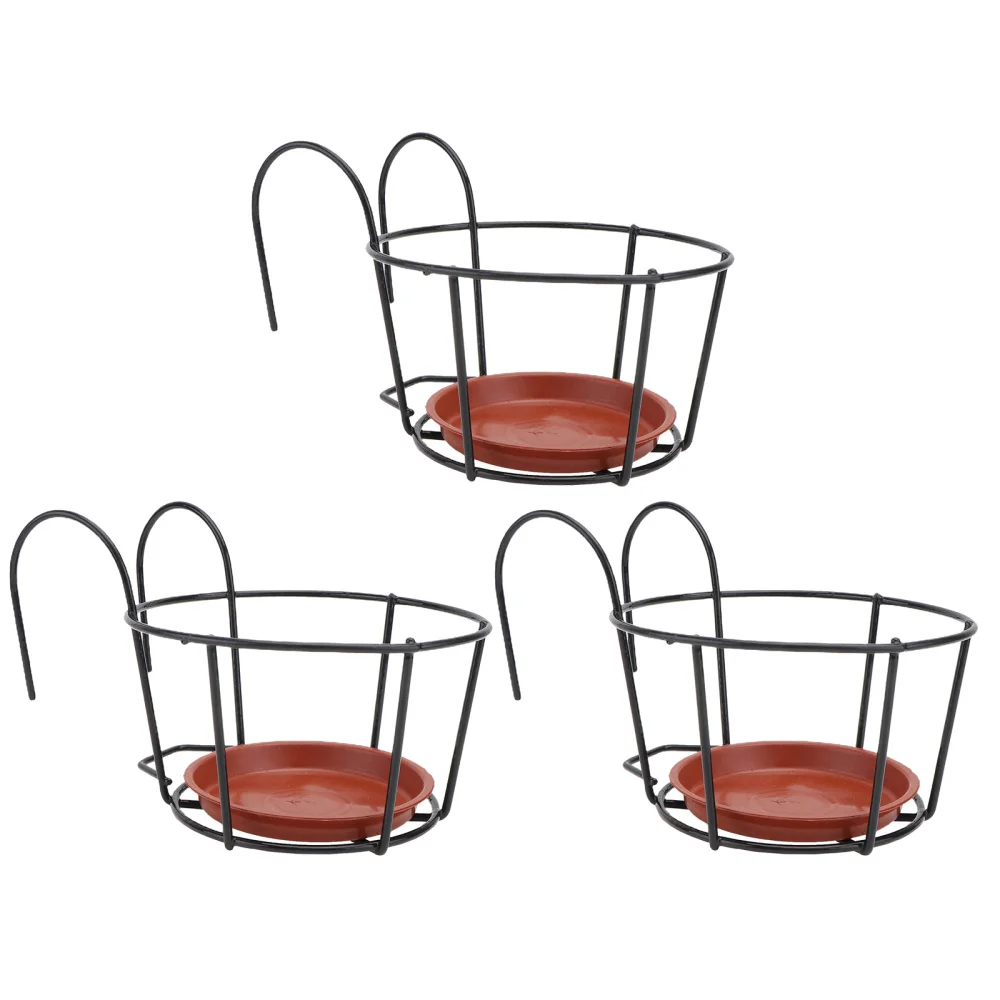 

3 Sets of Balcony Flower Rack Hanging Type Plant Holder Flowerpot Storage Rack